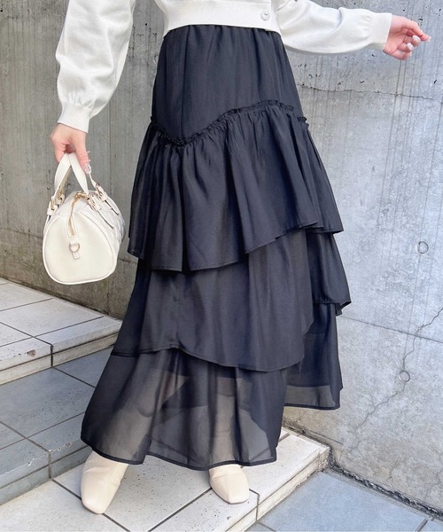 INGNI(イング)の「シアーティアードスカート(スカート・レディース・グレー/オフホワイト/ブラック/ドット・FREE)」の14枚目の写真