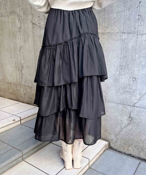 INGNI(イング)の「シアーティアードスカート(スカート・レディース・グレー/オフホワイト/ブラック/ドット・FREE)」の16枚目の写真