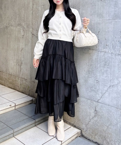 INGNI(イング)の「シアーティアードスカート(スカート・レディース・グレー/オフホワイト/ブラック/ドット・FREE)」の17枚目の写真