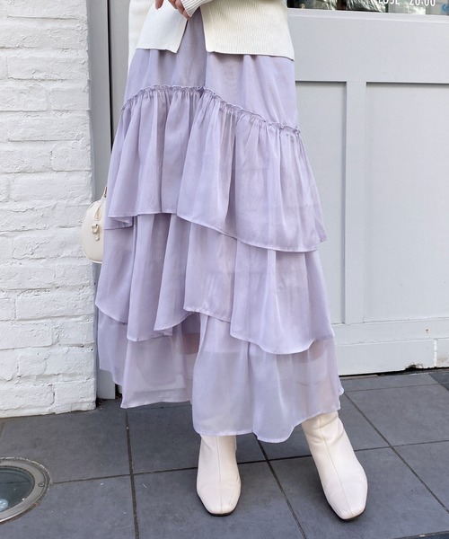 INGNI(イング)の「シアーティアードスカート(スカート・レディース・グレー/オフホワイト/ブラック/ドット・FREE)」の19枚目の写真