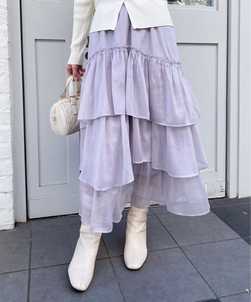 INGNI(イング)の「シアーティアードスカート(スカート・レディース・グレー/オフホワイト/ブラック/ドット・FREE)」の20枚目の写真