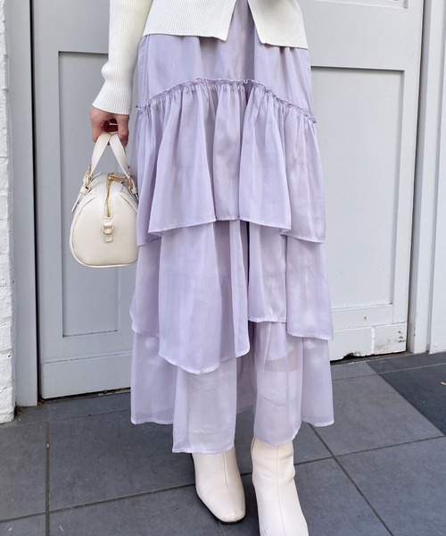 INGNI(イング)の「シアーティアードスカート(スカート・レディース・グレー/オフホワイト/ブラック/ドット・FREE)」の21枚目の写真