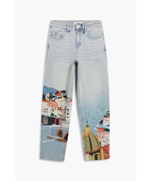 Desigual | アマルフィ海岸プリント×ウォッシュ加工ストレートデニムパンツ 2026年春夏 新作(デニムパンツ)