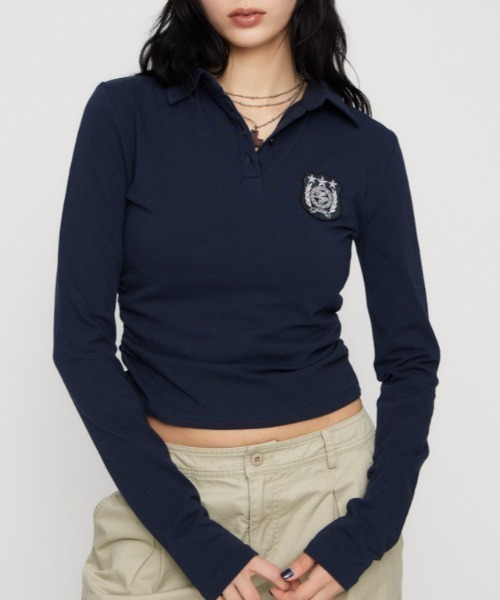 LAGUA GEM(ラグアジェム)の「USEFUL WAPPEN CUT トップス(Tシャツ/カットソー・レディース・アイボリー/ライトイエロー/ネイビー・FREE)」の3枚目の写真