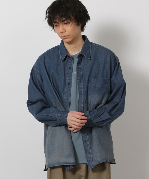 LAKOLE(ラコレ)の「グラデデニムシャツ / 638225(シャツ/ブラウス・メンズ・ブラック/ブルー・MEDIUM/LARGE)」の18枚目の写真