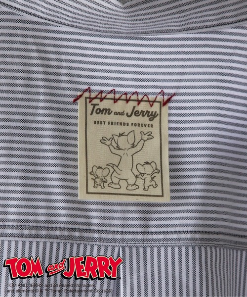 DOUBLE NAME（ダブルネーム）の「【TOM AND JERRY】ひょっこり刺しゅうオーバーサイズオックスシャツ（シャツ/ブラウス・レディース・オフホワイト/ブルー/グレー・FREE）」の11枚目の写真