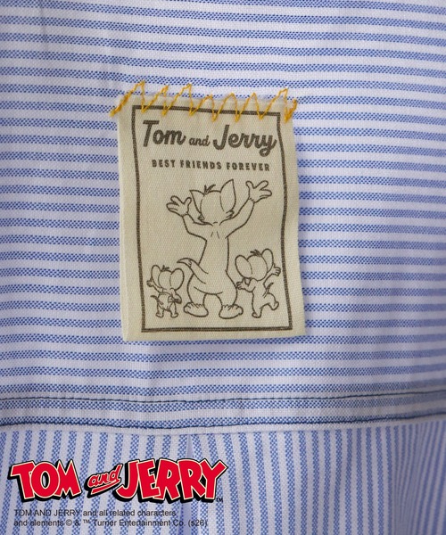 DOUBLE NAME（ダブルネーム）の「【TOM AND JERRY】ひょっこり刺しゅうオーバーサイズオックスシャツ（シャツ/ブラウス・レディース・オフホワイト/ブルー/グレー・FREE）」の13枚目の写真