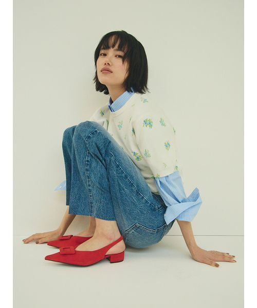 Mila Owen(ミラオーウェン)の「フラワープリントアンサンブルプルオーバー(Tシャツ/カットソー・レディース・ブルー/オレンジ・1/0)」の5枚目の写真