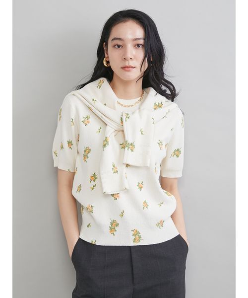 Mila Owen(ミラオーウェン)の「フラワープリントアンサンブルプルオーバー(Tシャツ/カットソー・レディース・ブルー/オレンジ・1/0)」の10枚目の写真