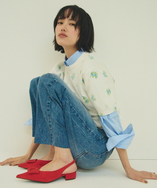 Mila Owen(ミラオーウェン)の「フラワープリントアンサンブルプルオーバー(Tシャツ/カットソー・レディース・ブルー/オレンジ・1/0)」の4枚目の写真
