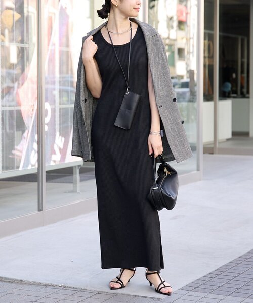 RIVE DROITE（リヴドロワ）の「予約【シリーズ累計販売数一万枚突破！】2WAYリブタンクワンピース（ワンピース・レディース・モカ/ブラック/チャコールグレー・FREE/36/40）」の5枚目の写真