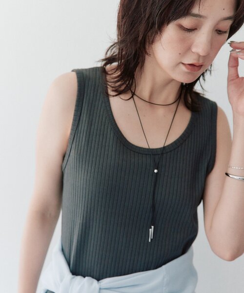 RIVE DROITE（リヴドロワ）の「【接触冷感・UVカット/前後2WAY/シリーズ累計販売数10000枚突破】2WAYリブタンクワンピース（夏服）（ワンピース・レディース・モカ/ブラック/チャコールグレー/ブラウン・FREE/36/40）」の19枚目の写真