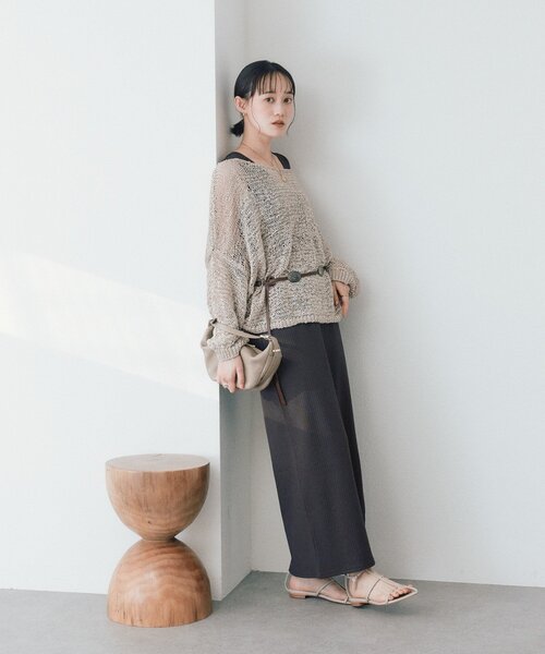 RIVE DROITE(リヴドロワ)の「【全骨格細見え/接触冷感・UVカット機能付き】2WAYリブタンクワンピース(ワンピース・レディース・モカ/ブラック/チャコールグレー/ブラウン・FREE/36/40)」の17枚目の写真