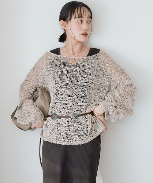 RIVE DROITE(リヴドロワ)の「【全骨格細見え/接触冷感・UVカット機能付き】2WAYリブタンクワンピース(ワンピース・レディース・モカ/ブラック/チャコールグレー/ブラウン・FREE/36/40)」の9枚目の写真