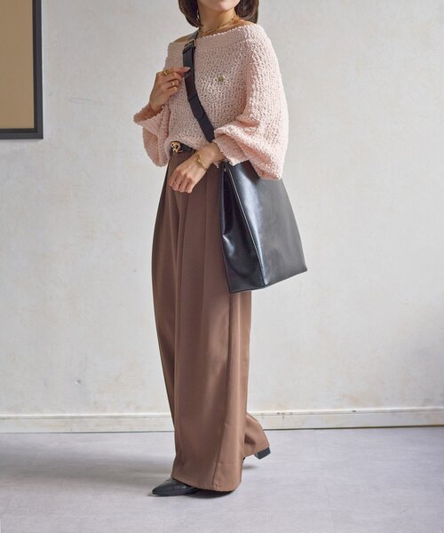 Thevon（ゼボン）の「【Yuna&Mayuコラボ企画】ウェーブハンドルトートバッグ（トートバッグ・レディース・グレイッシュベージュ/ブラック・FREE）」の7枚目の写真