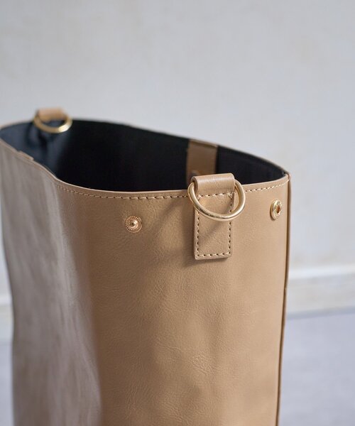 Thevon（ゼボン）の「【Yuna&Mayuコラボ企画】ウェーブハンドルトートバッグ（トートバッグ・レディース・グレイッシュベージュ/ブラック・FREE）」の19枚目の写真