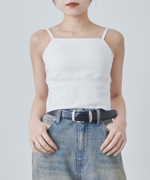 Lui's（ルイス）の「カップ付きタンクトップ（タンクトップ・レディース・オフホワイト/ブラック・FREE）」の10枚目の写真