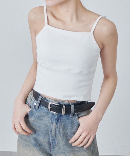 Lui's（ルイス）の「カップ付きタンクトップ（タンクトップ・レディース・オフホワイト/ブラック・FREE）」の9枚目の写真