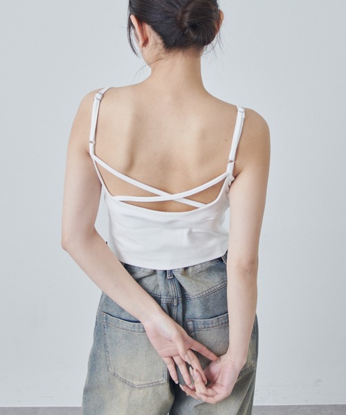 Lui's（ルイス）の「カップ付きタンクトップ（タンクトップ・レディース・オフホワイト/ブラック・FREE）」の8枚目の写真