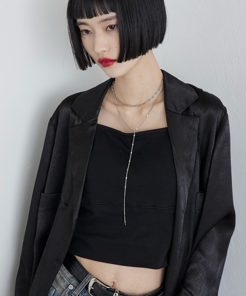 Lui's（ルイス）の「カップ付きタンクトップ（タンクトップ・レディース・オフホワイト/ブラック・FREE）」の18枚目の写真