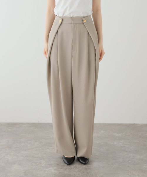 La TOTALITE（ラトータリテ）の「【洗える】タックボタンパンツ（その他パンツ・レディース・ベージュ/ブラック・36/38）」の14枚目の写真