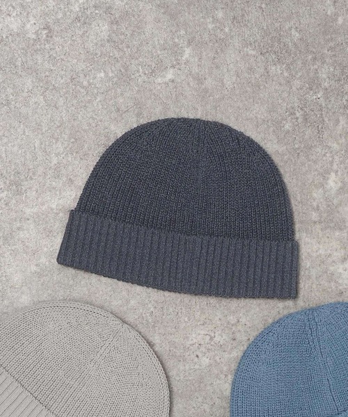 LAKOLE(ラコレ)の「ペーパー混ニットワッチ / 640195(ニットキャップ/ビーニー・メンズ・ライトグレー/ブルー/チャコール・9)」の2枚目の写真
