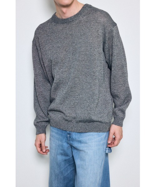 AZUL by moussy(アズールバイマウジー)の「リネンミックスニットトップス(ニット/セーター・メンズ・ブラック/ライトピンク/ベージュ・MEDIUM/LARGE)」の4枚目の写真