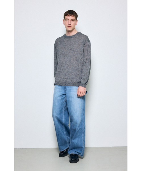 AZUL by moussy(アズールバイマウジー)の「リネンミックスニットトップス(ニット/セーター・メンズ・ブラック/ライトピンク/ベージュ・MEDIUM/LARGE)」の7枚目の写真