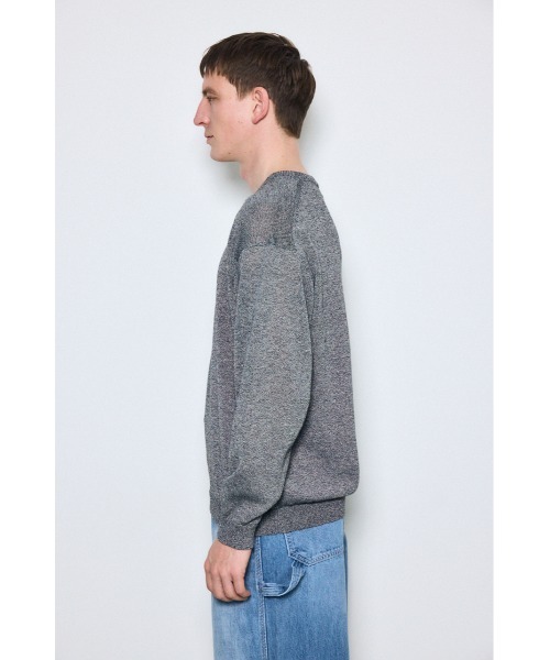 AZUL by moussy(アズールバイマウジー)の「リネンミックスニットトップス(ニット/セーター・メンズ・ブラック/ライトピンク/ベージュ・MEDIUM/LARGE)」の9枚目の写真