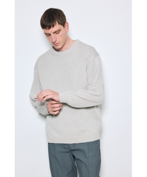 AZUL by moussy(アズールバイマウジー)の「リネンミックスニットトップス(ニット/セーター・メンズ・ブラック/ライトピンク/ベージュ・MEDIUM/LARGE)」の17枚目の写真