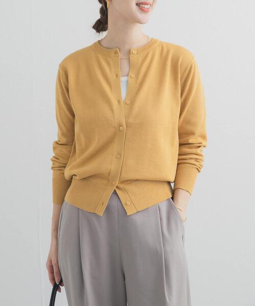 URBAN RESEARCH DOORS（アーバンリサーチドアーズ）の「オーガニックコットンクルーネックカーディガン（カーディガン/ボレロ・レディース・イエロー/オフホワイト/ブルー・FREE）」の15枚目の写真