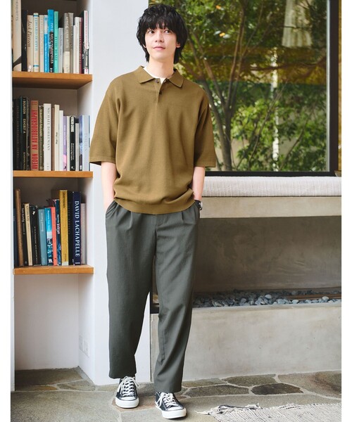 green label relaxing(グリーンレーベルリラクシング)の「Dot Air 1プリーツ ユーティリティー パンツ W2 -ストレッチ-(その他パンツ・メンズ・グレー/ネイビー/オリーブ・XL/L/M/S)」の17枚目の写真