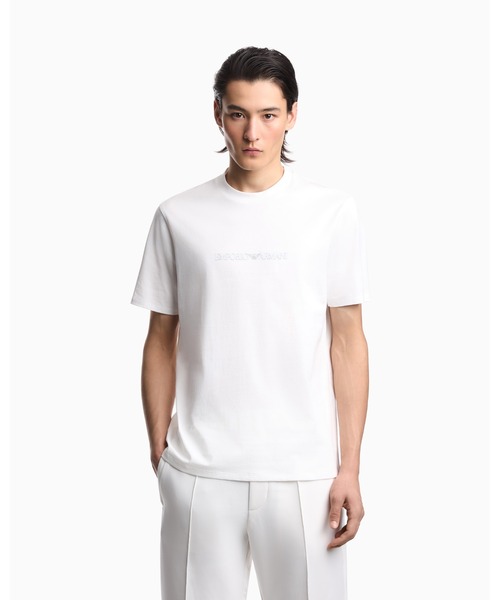 EMPORIO ARMANI(エンポリオアルマーニ)の「<オンライン限定>【エンポリオ アルマーニ】Tシャツ ピマジャージー ロゴプリント(Tシャツ/カットソー・メンズ・ブラック/ホワイト・LARGE/MEDIUM/SMALL/X-LARGE/X-SMALL/XX-LARGE)」の12枚目の写真
