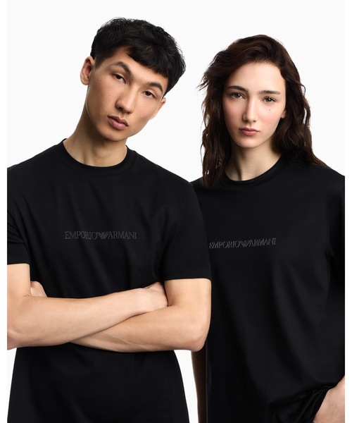 EMPORIO ARMANI(エンポリオアルマーニ)の「<オンライン限定>【エンポリオ アルマーニ】Tシャツ ピマジャージー ロゴプリント(Tシャツ/カットソー・メンズ・ブラック/ホワイト・LARGE/MEDIUM/SMALL/X-LARGE/X-SMALL/XX-LARGE)」の13枚目の写真