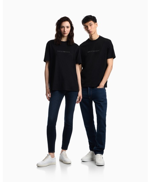 EMPORIO ARMANI(エンポリオアルマーニ)の「<オンライン限定>【エンポリオ アルマーニ】Tシャツ ピマジャージー ロゴプリント(Tシャツ/カットソー・メンズ・ブラック/ホワイト・LARGE/MEDIUM/SMALL/X-LARGE/X-SMALL/XX-LARGE)」の14枚目の写真