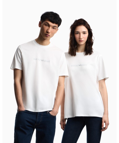 EMPORIO ARMANI(エンポリオアルマーニ)の「<オンライン限定>【エンポリオ アルマーニ】Tシャツ ピマジャージー ロゴプリント(Tシャツ/カットソー・メンズ・ブラック/ホワイト・LARGE/MEDIUM/SMALL/X-LARGE/X-SMALL/XX-LARGE)」の10枚目の写真