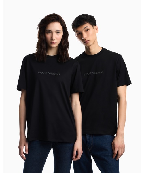 EMPORIO ARMANI（エンポリオアルマーニ）の「<オンライン限定>【エンポリオ アルマーニ】Tシャツ ピマジャージー ロゴプリント（Tシャツ/カットソー・メンズ・ブラック/ホワイト・LARGE/MEDIUM/SMALL/X-LARGE/X-SMALL/XX-LARGE）」の15枚目の写真