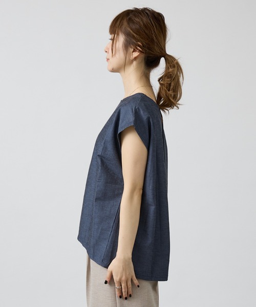 DESIGNWORKS(デザインワークス)の「リネン混フレンチコクーンブラウス(シャツ/ブラウス・レディース・ネイビー・フリー)」の9枚目の写真