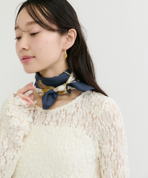 LE CERCLE par rope'(ルセルクルパーロペ)の「スカーフ小(バンダナ/スカーフ・レディース・ブルー系その他2/ピンク系その他2/ベージュ系その他・FREE)」の2枚目の写真
