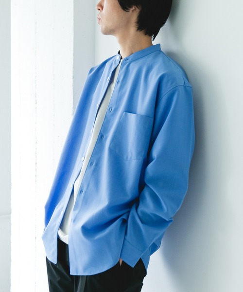 URBAN RESEARCH DOORS（アーバンリサーチドアーズ）の「『XLサイズ/WEB限定』『吸水速乾』セオアルファバンドカラーロングスリーブシャツ（シャツ/ブラウス・メンズ・ネイビー/ロイヤルブルー/ライトグレー/ブラウン・X-LARGE/MEDIUM/LARGE）」の8枚目の写真