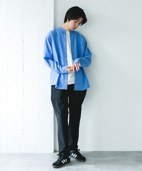 URBAN RESEARCH DOORS（アーバンリサーチドアーズ）の「『XLサイズ/WEB限定』『吸水速乾』セオアルファバンドカラーロングスリーブシャツ（シャツ/ブラウス・メンズ・ネイビー/ロイヤルブルー/ライトグレー/ブラウン・X-LARGE/MEDIUM/LARGE）」の10枚目の写真