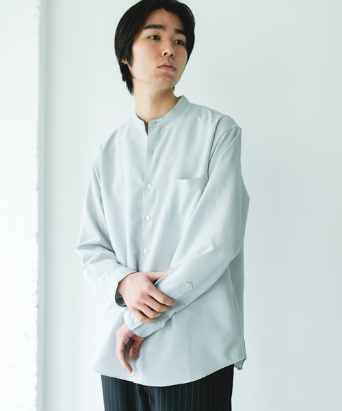 URBAN RESEARCH DOORS（アーバンリサーチドアーズ）の「『XLサイズ/WEB限定』『吸水速乾』セオアルファバンドカラーロングスリーブシャツ（シャツ/ブラウス・メンズ・ネイビー/ロイヤルブルー/ライトグレー/ブラウン・X-LARGE/MEDIUM/LARGE）」の19枚目の写真