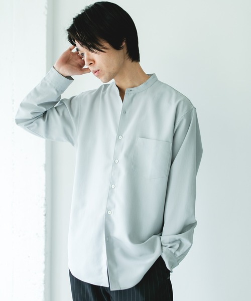 URBAN RESEARCH DOORS（アーバンリサーチドアーズ）の「『XLサイズ/WEB限定』『吸水速乾』セオアルファバンドカラーロングスリーブシャツ（シャツ/ブラウス・メンズ・ネイビー/ロイヤルブルー/ライトグレー/ブラウン・X-LARGE/MEDIUM/LARGE）」の20枚目の写真