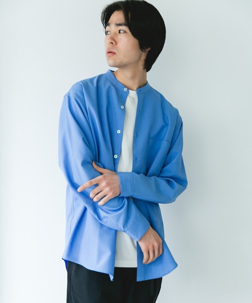 URBAN RESEARCH DOORS（アーバンリサーチドアーズ）の「『XLサイズ/WEB限定』『吸水速乾』セオアルファバンドカラーロングスリーブシャツ（シャツ/ブラウス・メンズ・ネイビー/ロイヤルブルー/ライトグレー/ブラウン・X-LARGE/MEDIUM/LARGE）」の7枚目の写真