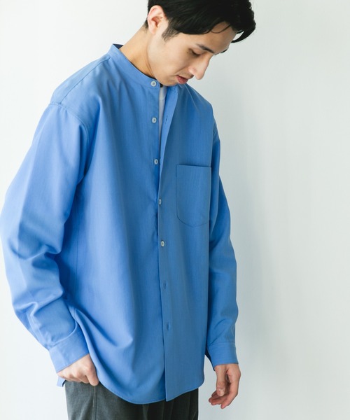 URBAN RESEARCH DOORS（アーバンリサーチドアーズ）の「『XLサイズ/WEB限定』『吸水速乾』セオアルファバンドカラーロングスリーブシャツ（シャツ/ブラウス・メンズ・ネイビー/ロイヤルブルー/ライトグレー/ブラウン・X-LARGE/MEDIUM/LARGE）」の11枚目の写真