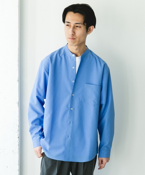 URBAN RESEARCH DOORS（アーバンリサーチドアーズ）の「『XLサイズ/WEB限定』『吸水速乾』セオアルファバンドカラーロングスリーブシャツ（シャツ/ブラウス・メンズ・ネイビー/ロイヤルブルー/ライトグレー/ブラウン・X-LARGE/MEDIUM/LARGE）」の12枚目の写真