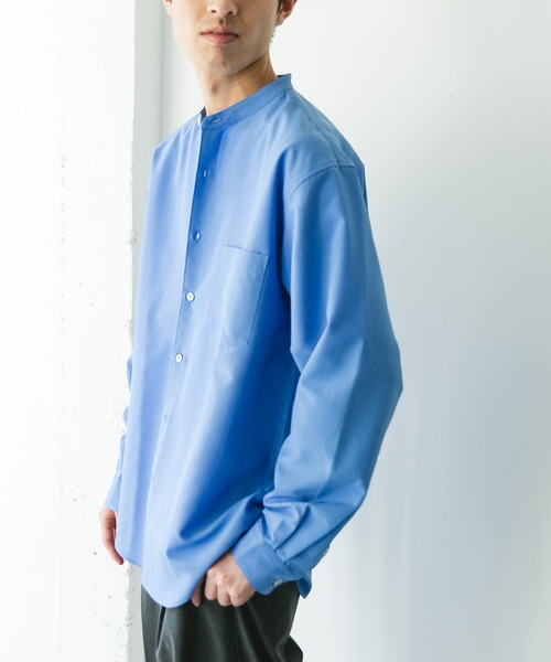 URBAN RESEARCH DOORS（アーバンリサーチドアーズ）の「『XLサイズ/WEB限定』『吸水速乾』セオアルファバンドカラーロングスリーブシャツ（シャツ/ブラウス・メンズ・ネイビー/ロイヤルブルー/ライトグレー/ブラウン・X-LARGE/MEDIUM/LARGE）」の14枚目の写真