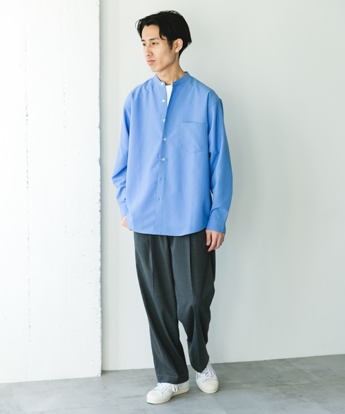 URBAN RESEARCH DOORS（アーバンリサーチドアーズ）の「『XLサイズ/WEB限定』『吸水速乾』セオアルファバンドカラーロングスリーブシャツ（シャツ/ブラウス・メンズ・ネイビー/ロイヤルブルー/ライトグレー/ブラウン・X-LARGE/MEDIUM/LARGE）」の16枚目の写真