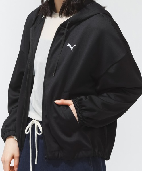 PUMA（プーマ）の「プーマ PUMA ESS ACTIVE CHM FZ HD（パーカー・レディース・ブルーグレー/ブラック/ピンク・M/L）」の2枚目の写真