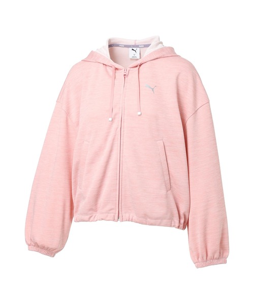 PUMA（プーマ）の「プーマ PUMA ESS ACTIVE CHM FZ HD（パーカー・レディース・ブルーグレー/ブラック/ピンク・M/L）」の5枚目の写真